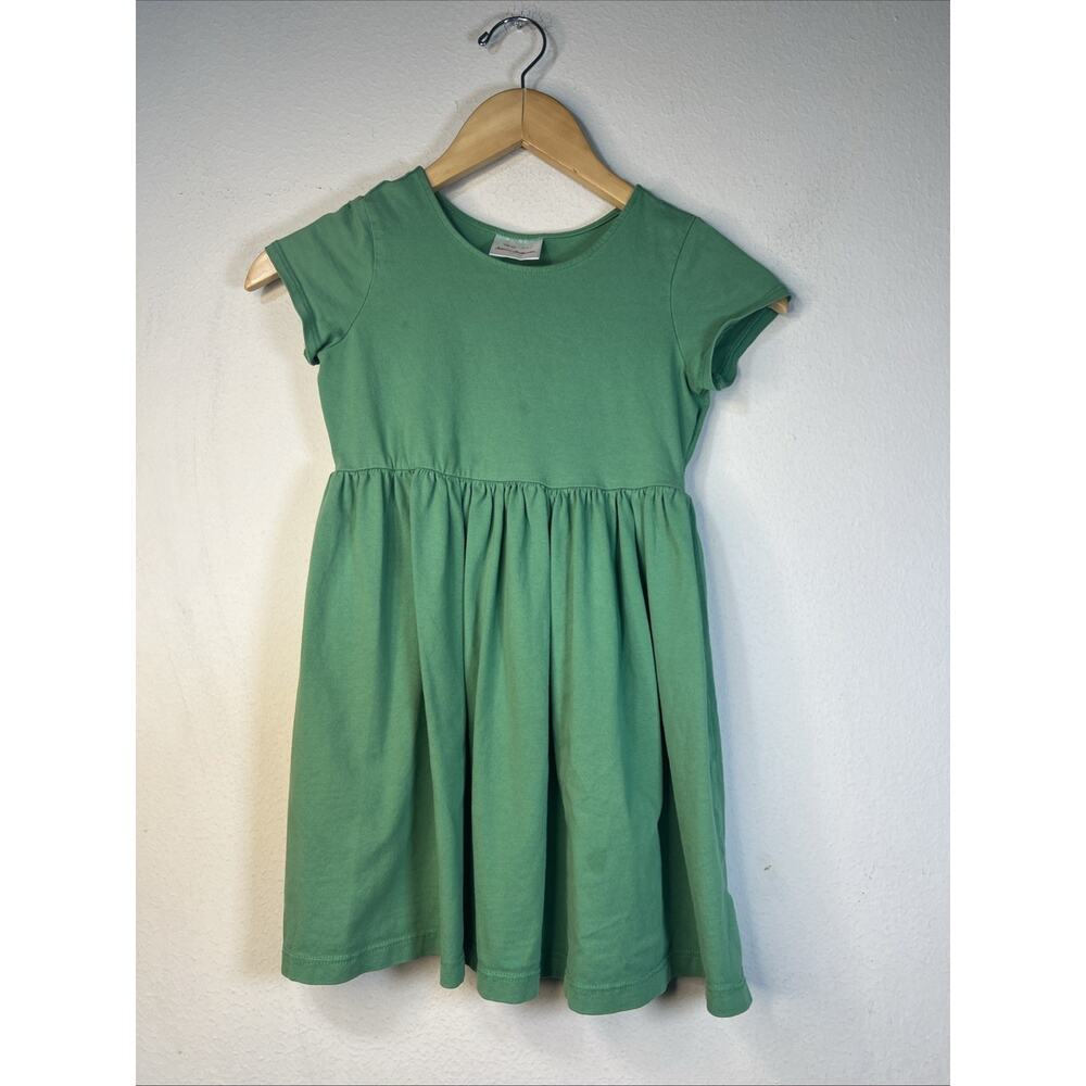 Hanna Andersson MINTY GREEN 120CM girls PLAY DRESS size 6 7 100% cotton